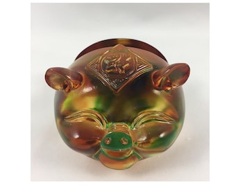 Lucky Pig business card holder office Fengshui Liuli Crystal Glass – Feng Shui Office Decor