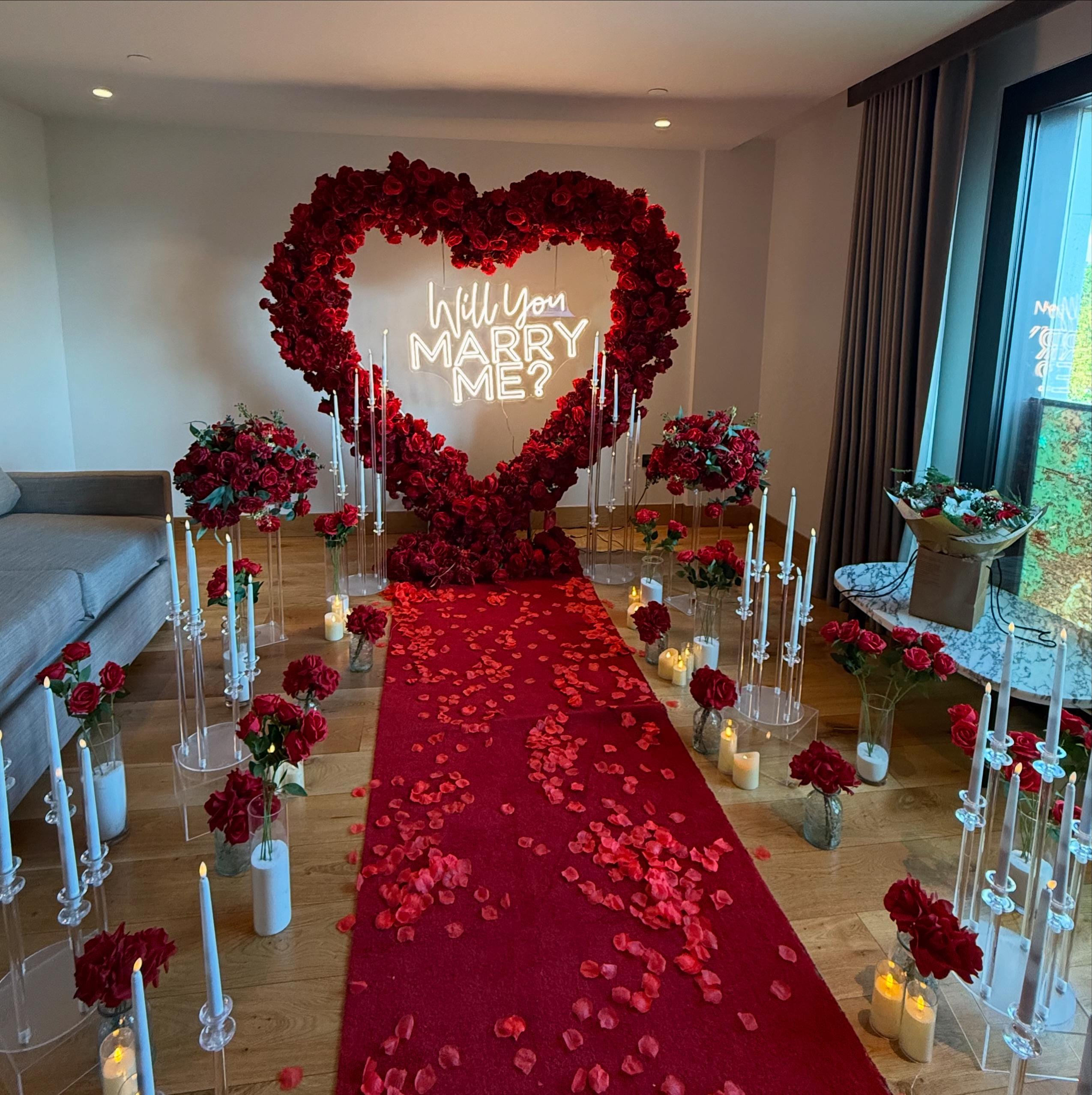Luxury Proposal Decoration: Red Rose Heart, London & Kent Hire - Etsy