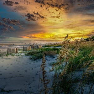 Hilton Head Beach Sunset Vibrant  Colors breath taking scene Canvas Wall Decor