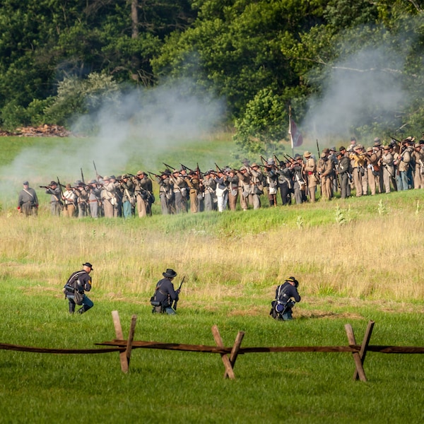 Gettysburg Reenactment Canvas artwork perfect gift for civil war enthusiast