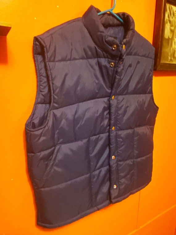 SALE Vintage 80's JC Penney Puffer Vest - Navy Bl… - image 3