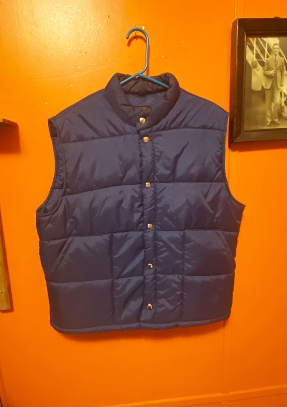 SALE Vintage 80's JC Penney Puffer Vest - Navy Bl… - image 1