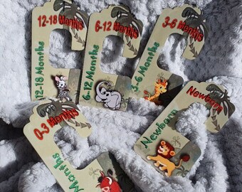 BABY Wardrobe Dividers - Cute Safari Animal Theme - Month Category (5) - Lovely Baby Shower Gift