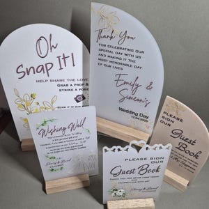 Personalized Acrylic Wedding Sign, Custom Event Decor, Table Signs-Small, Function Table Signs, Personalised Decorative Table Sign,