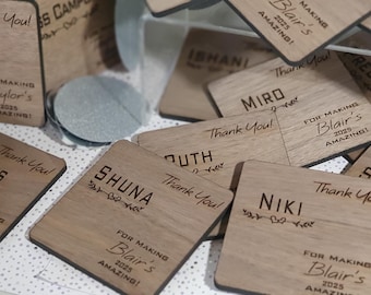 Posavasos de madera personalizados para profesores: regalos de agradecimiento para estudiantes