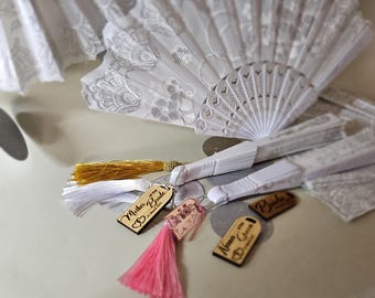 Abanicos de Bodas de Plata Personalizados: Recuerdos de Encaje Grabados para la Fiesta de la Novia