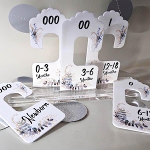 BABY Wardrobe Dividers, Hanger Seperators, Baby Age Divider, Cloths Separators, Infant Clothing Dividers, Cute Eucalyptus Theme