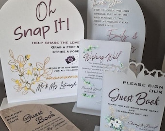 Letreros para mesas de boda, letreros para eventos, letreros decorativos personalizados, señalización para eventos personalizados