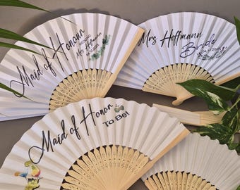Abanicos plegables personalizados, recuerdos personalizados para la despedida de soltera, abanicos de bambú y papel, despedida de soltera, fiesta prenupcial