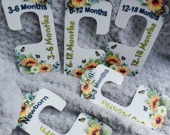 Separadores de guardarropa para BEBÉ - Lindo tema de girasol - Categoría del mes (5) - Precioso regalo de baby shower