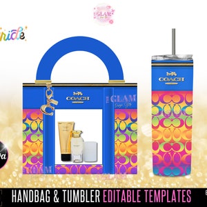 Plantilla y tutorial para crear una caja de regalo para el Día de la Madre. Plantilla de bolso, plantilla de bolso DIY, caja de regalo para bolso de diseñador, Canva para mamá soltera, archivo PNG.