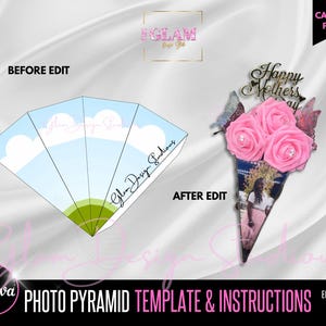 Pyramid Photo Canva Pro Template, Muttertagsgeschenkidee Vorlage, Dreieck Fotovorlagen, Vorlagen für Muttertagsgeschenkideen, benutzerdefinierte i