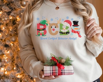 BCBA Sweatshirt, Christmas Behavior Analyst Shirt, Aba Therapist Gift, Board Certified Behavior Analyst Crewneck,  New Behavior Analyst Gift