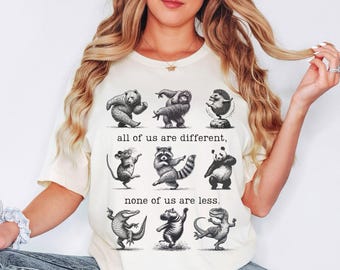 Special Education Teacher Shirt, Neurodiversity Shirt, BCBA Shirt, Autism Teacher T-Shirt, Inclusion Tshirt, None of Us are Less Tee