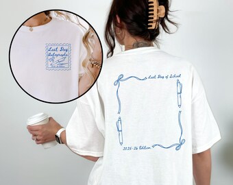 Teacher Last Day of School Autograph Shirt, 2025 2026 End of School Year Keepsake Tee, Teacher Student Gift, Graduation Signing T-Shirt