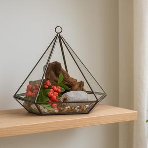 Geometric Glass Terrarium | Modern Minimalist Home Decor | Table Decor | Housewarming Gifts immagine 6