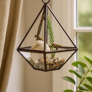 Geometric Glass Terrarium | Modern Minimalist Home Decor | Table Decor | Housewarming Gifts immagine 3