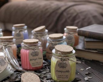 Set of x2 Scented Soy Wax Candles | Minimalist Glass Jar with Cork Lid | Home Decor
