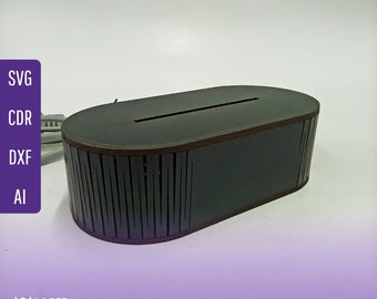 Fichier de découpe laser 3D LED Light / Lamp Base Box (Svg - Dxf - Cdr - Ai)