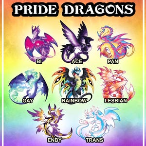 PREORDER Subtle Pride Dragon Acrylic Keychains