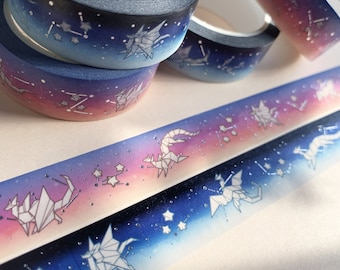 Origami Dragon Parade Washi Tape | Bullet Journal, Craft, Gift Tape,