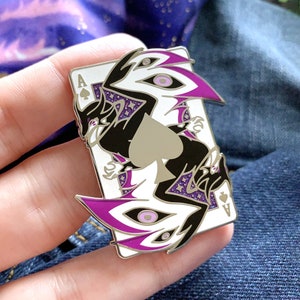 Ace of Spades Asexual Pride Dragon Hard Enamel Pin | Lapel Pin, Pin Badge, Fantasy, Space, Ace Pride Pin, LGBTQ, Queer