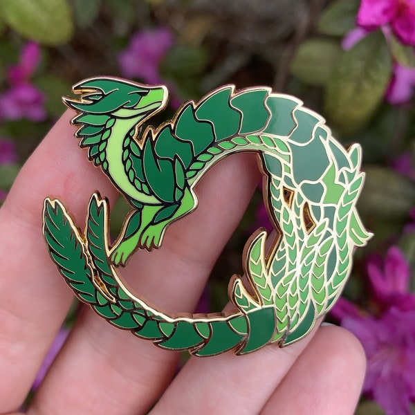 Succulent Dragon Crassula muscosa "Watch Chain" Hard Enamel Pin | Lapel Pin, Pin Badge, Fantasy, Fat Plants, Succulents, Garden