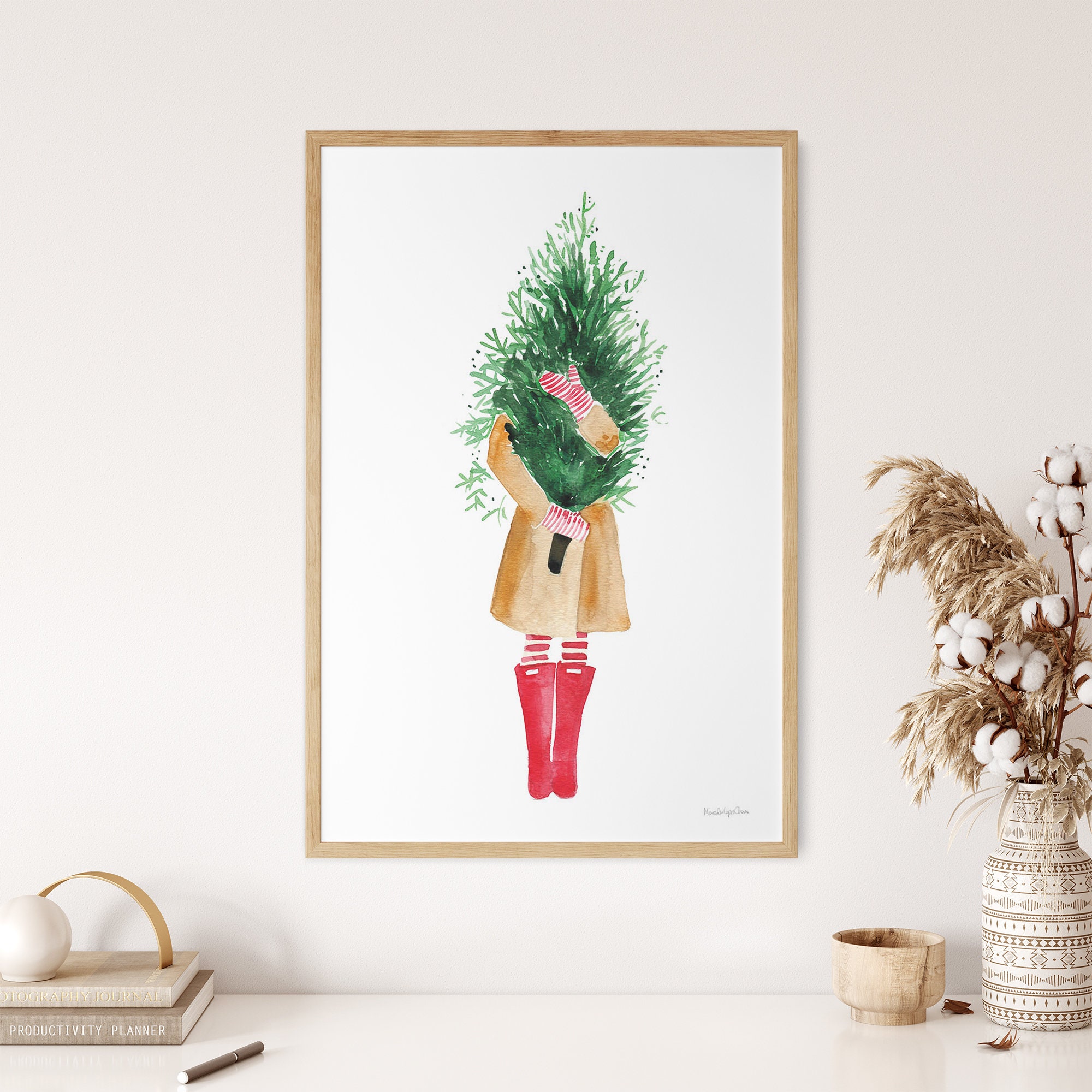 Christmas Tree Picking Winter & Christmas Decor Etsy