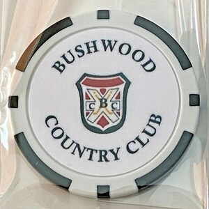 BushWood Country Club - Small Logo - Magnetic Clay Poker Chip -Golf Ball Marker