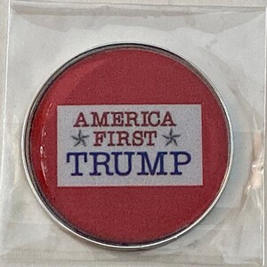 Trump - AMERICA FIRST - NEW Pro size 32mm Slim - Golf Ball Marker