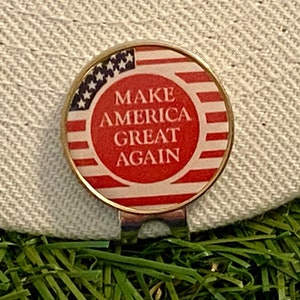 Trump - Make America Great Again - With A Magnetic Hat Clip - Golf Ball Marker