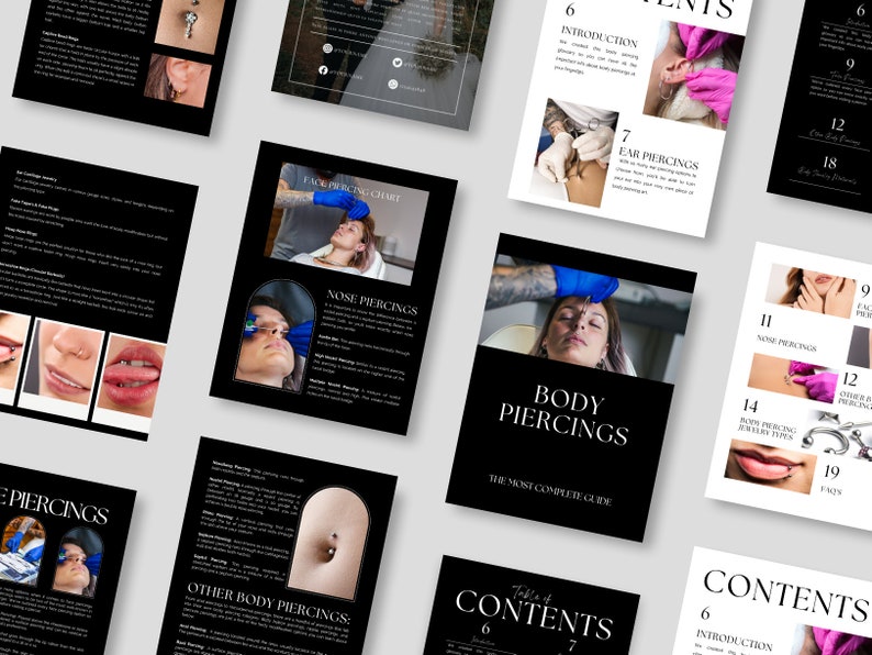 Editable and Printable Elegant Body Piercings the Most Complete Guide