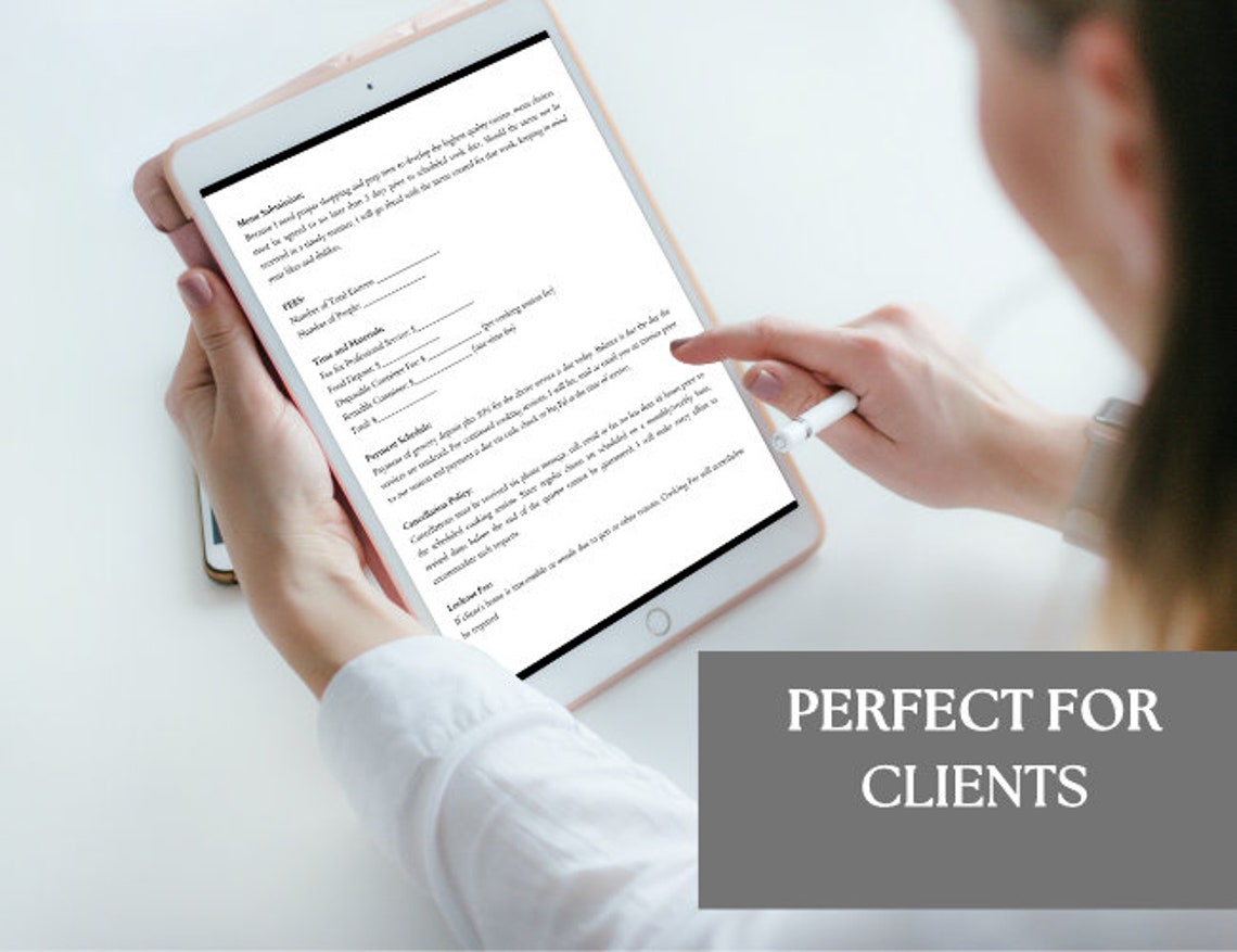 Editable and Printable Private Chef Client Service Agreement Contract Editable and Printable Private Chef Client Service Agreement Contract