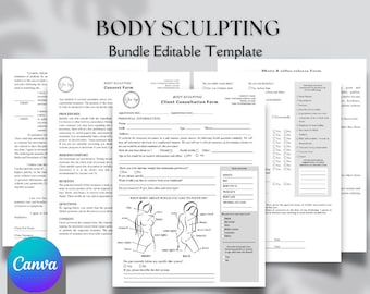 Editable Body Sculpting client Intake Bundle Forms, Body Sculpting Consultation forms, Body Contouring, Body Sculpt consent, Spa Form