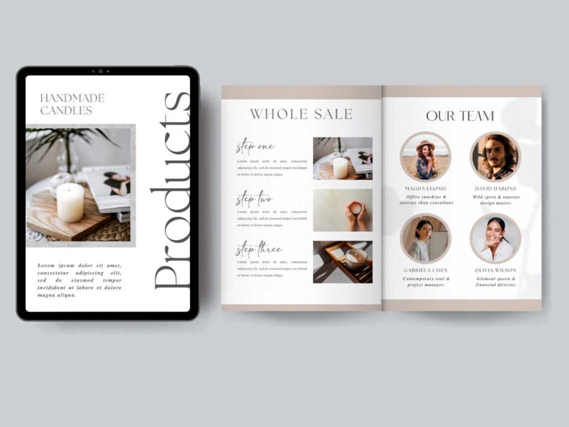 Editable and Printable Elegant Catalog Template, Wholesale Catalog