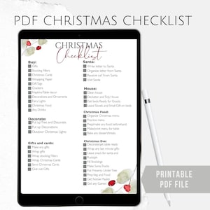 Printable PDF Christmas checklist, Holiday to do list Pdf, Instant download Christmas things to do PDF