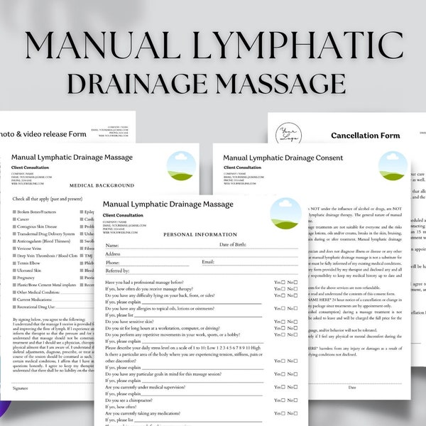 Lymphatic drainage intake form Etsy México
