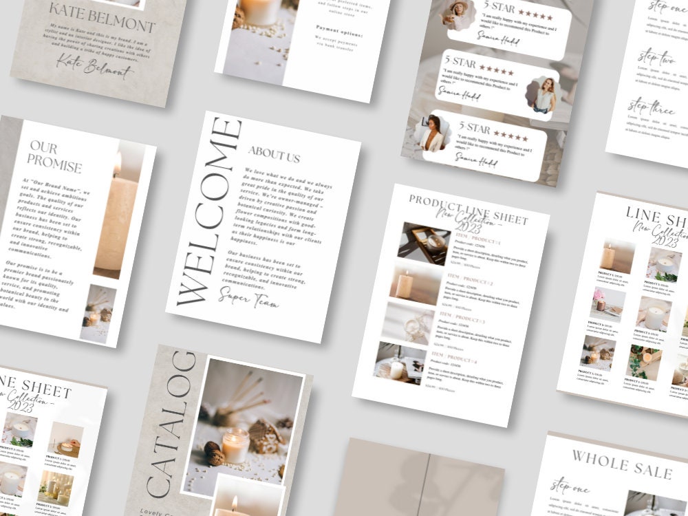 Editable and Printable Elegant Catalog Template, Wholesale Catalog