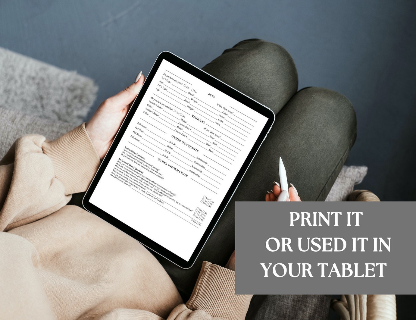 Editable and Printable Rental Application Form, Rental Agreement Form