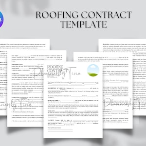 Editable and printable Roofing Contract Agreement Template, Professional Roofing Contract Template, roofing Independent services contract