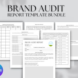 Editable and Printable Brand Audit report Bundle form Template, Brand Values Company report, Marketing and Business Form, Company core form