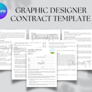 Editable Graphic Design contract Agreement, Professional Graphic Design Contract Template, Freelance Graphic Designer Contract template