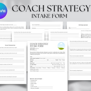 Editable and printable Coach strategy client intake form template, Strategy coaching client form, Coaching Business Forms template