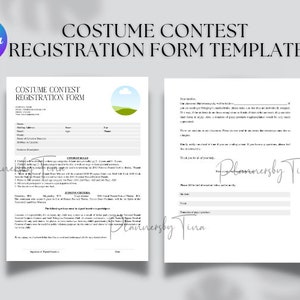 Editable Halloween Costume Contest Registration Form template, Costume party Contest Registration Form template, Canva template