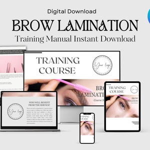 Editable and printable elegant Brow Lamination Training Manual Instant Download, Full Editable Brow Lamination Course Training Manual