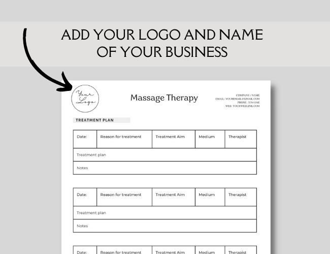 Editable and Printable Massage Therapist Client Forms, Massage Business ...