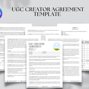 Editable Profesional UGC Creator Agreement Template, UGC Contract, Influencer Contract , User Generated Content Contract canva template