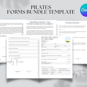 Editable Pilates Studios New client Intake Form template, Pilates Studio business, Pilates studio Consent forms template, Pilates business