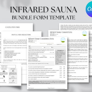 Formulaires de sauna modifiables et imprimables, formulaire de consultation de sauna, formulaire d'admission du client, modèle de formulaires de bundle de sauna, modèle de consentement, formulaire de thérapie