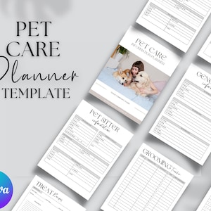 Editable Pet Care Planner template, Printable Pet Planner, Pet Organizer for tablet and iPad template, Pet Sitting forms, pet business